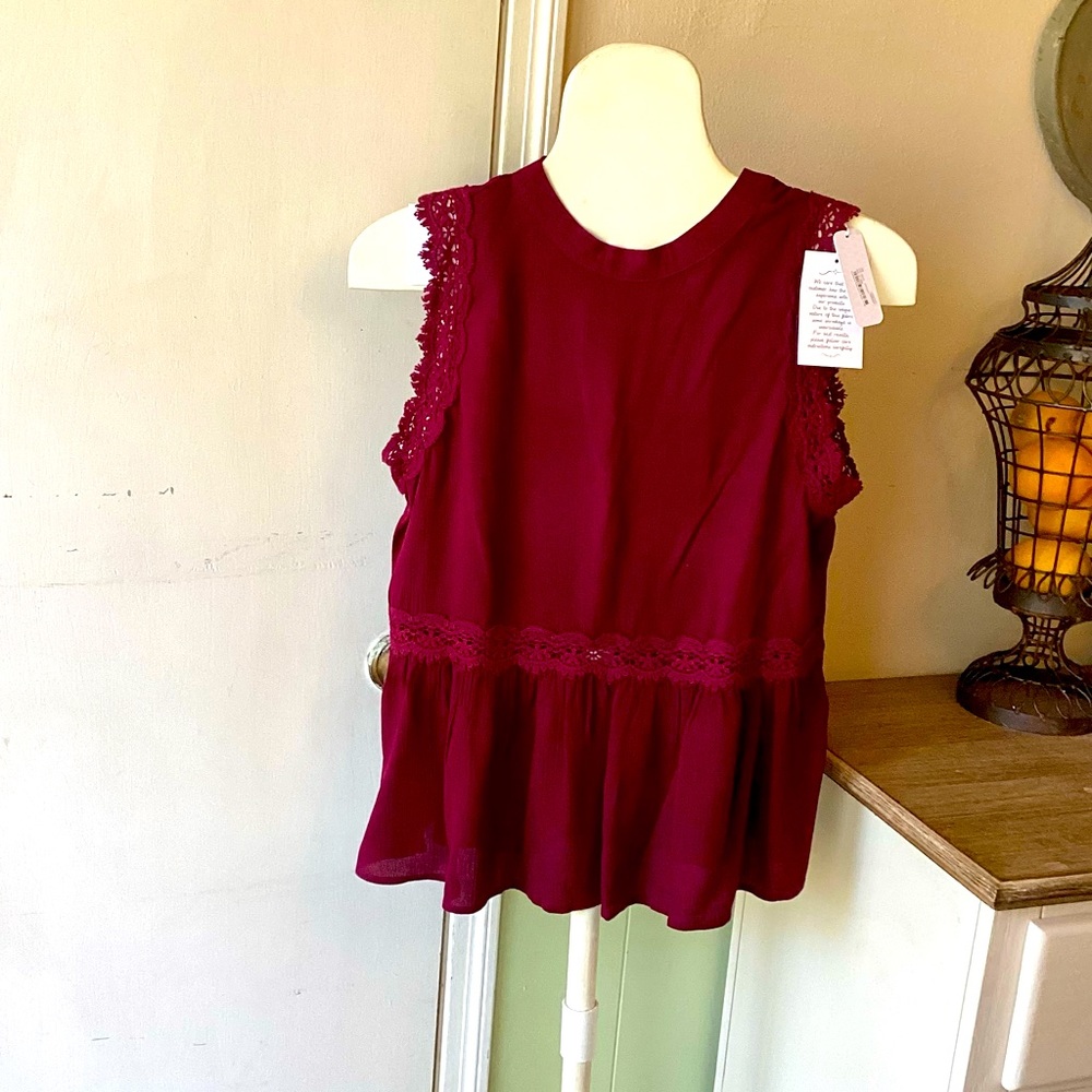 Wine color Medium fun top from Charming Charlie’s
